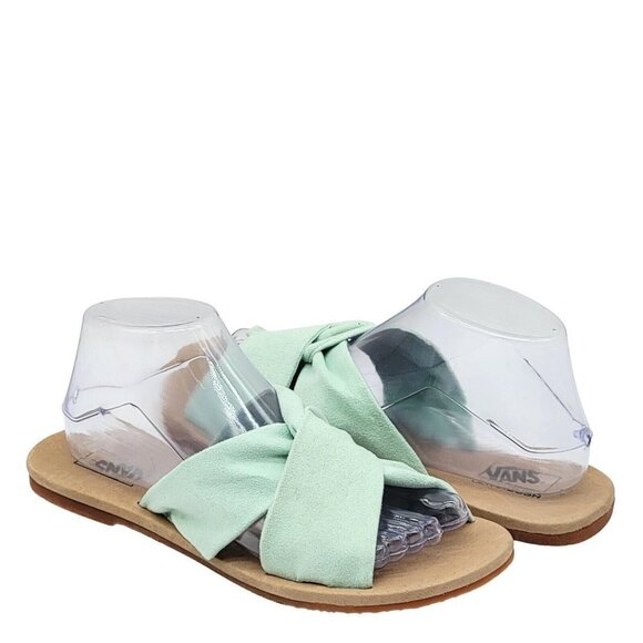 Vans Ayla Blue Flat Sandals Womens Size 8 Slides Open Toe Ultracush Lightweight - Picture 1 of 11